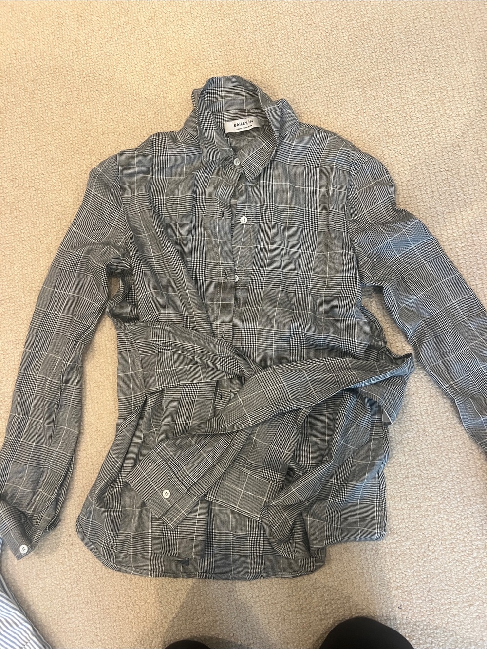Bailey 44 Black and White Houndstooth Blouse